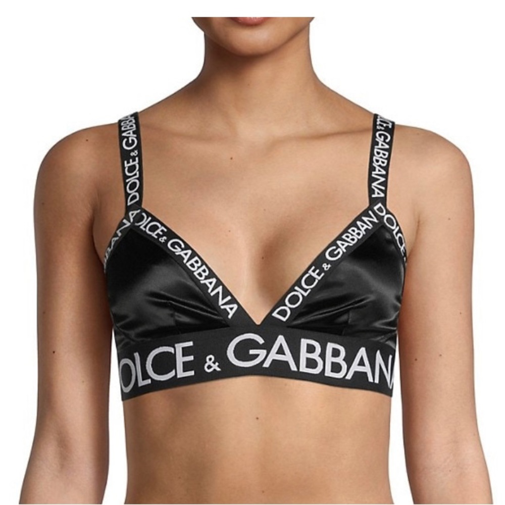 Dolce & Gabbana Black Satin Bralette size IT 4